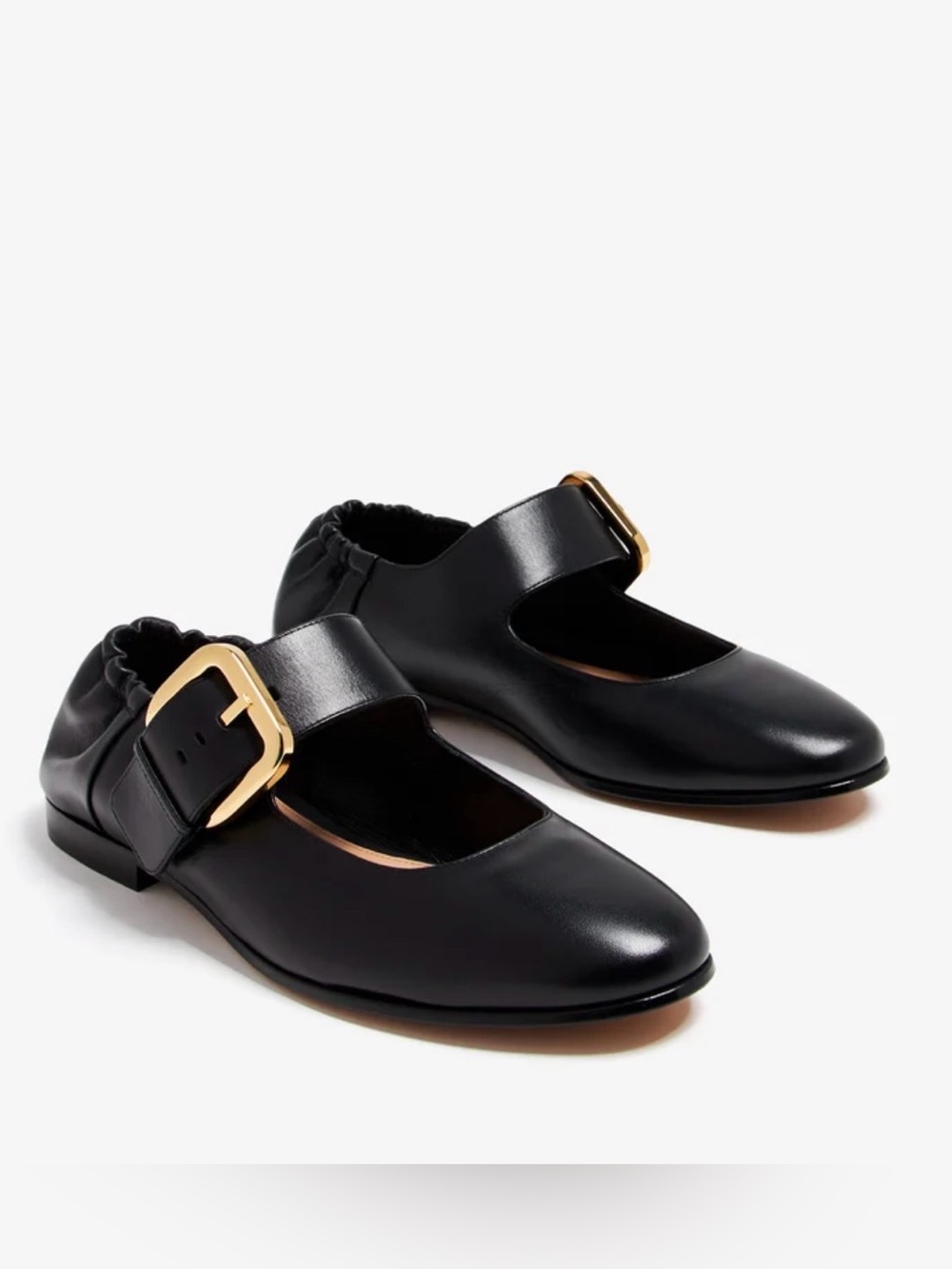 Bottega Veneta Black Leather Astaire Mary-jane Ballerina